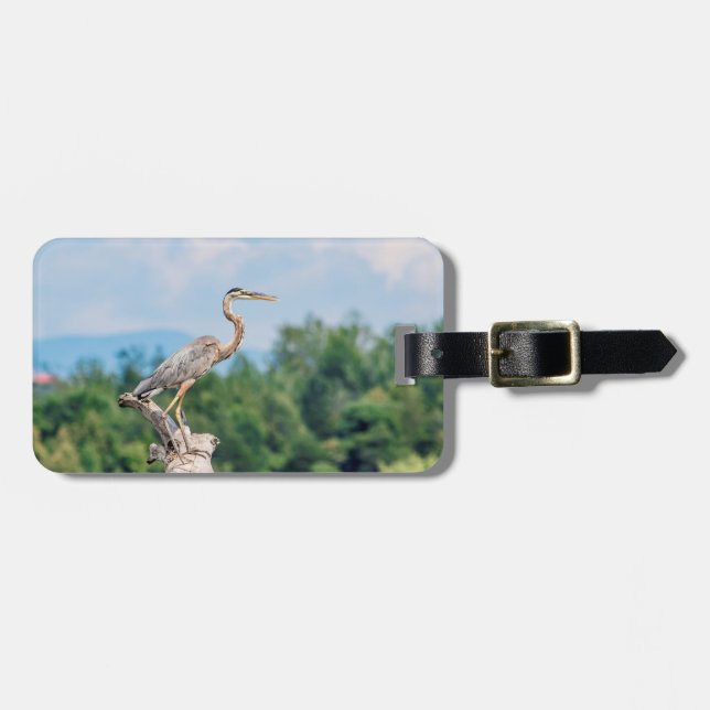 Great Blue Heron Luggage Tag (Front Horizontal)