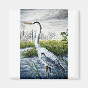 Great blue heron magnet