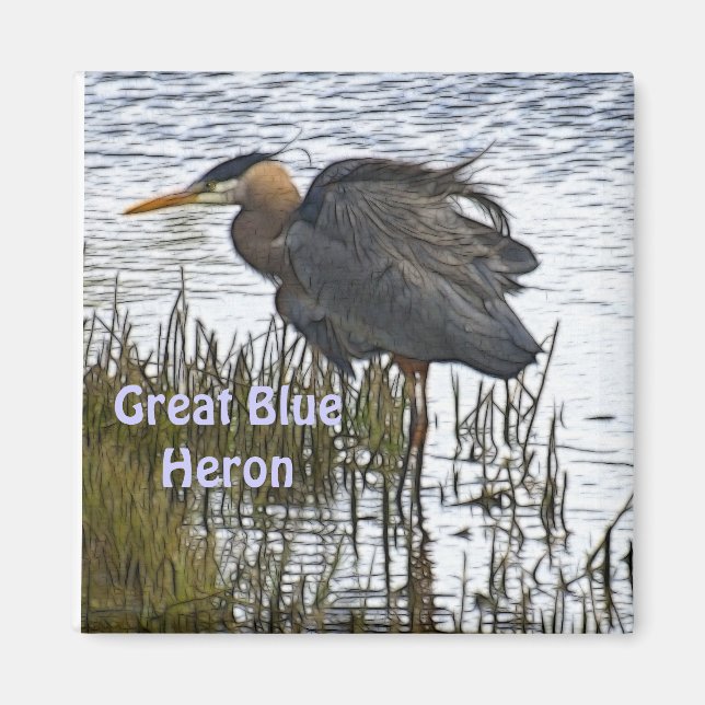 GREAT BLUE HERON Magnet Gifts (Front)