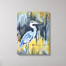 Great Blue Heron Marsh Expressionist