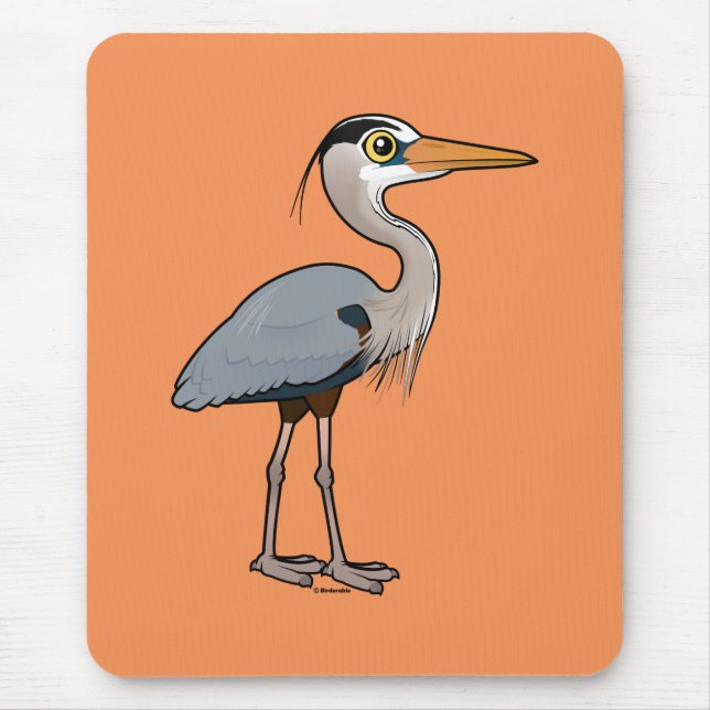 Great Blue Heron Mouse Mat (Front)