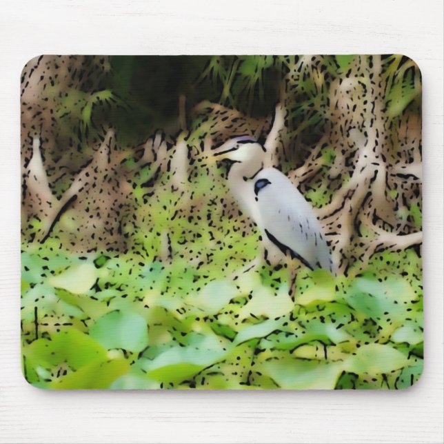 Great Blue Heron Mouse Mat (Front)