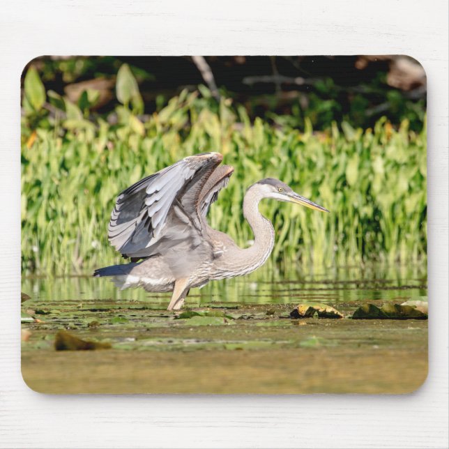 Great Blue Heron Mouse Mat (Front)