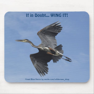 GREAT BLUE HERON Mousepad
