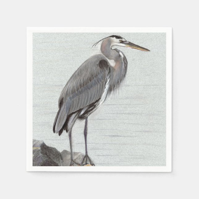 Great Blue Heron Napkin (Front)