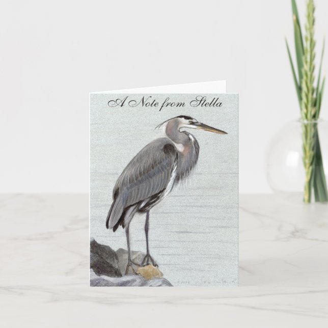 Great Blue Heron Note Card (Front)