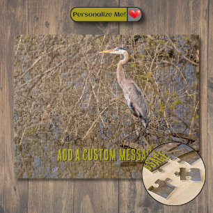 Great Blue Heron on a limb Jigsaw Puzzle
