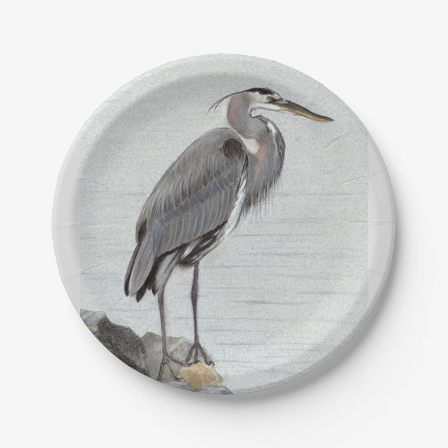 Great Blue Heron Paper Plate (Front)