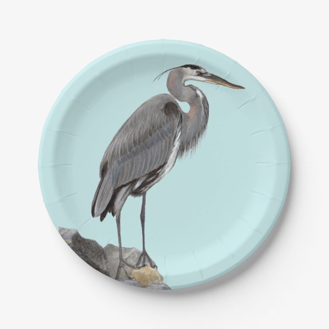 Great Blue Heron Paper Plate (Front)