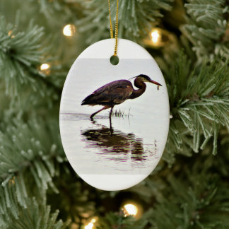 Great Blue Heron Photo Ceramic Tree Decoration