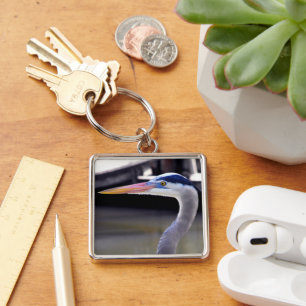 Great Blue Heron Profile Key Ring