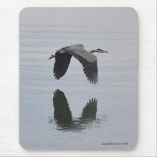 Great Blue Heron Reflection Mouse Mat