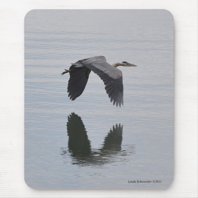 Great Blue Heron Reflection Mouse Mat (Front)