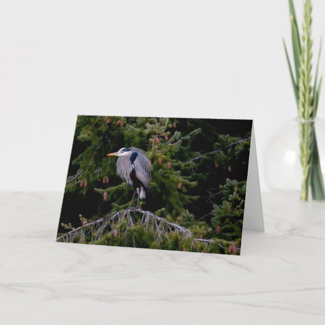 Great Blue Heron Rest  Thank You Card (Front)