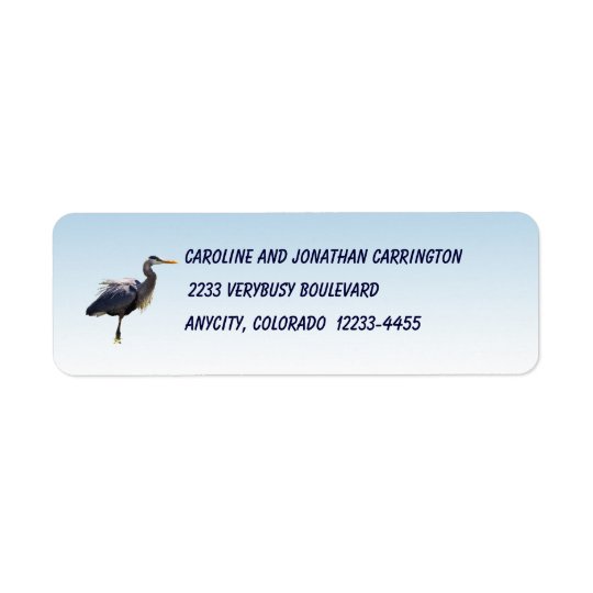 Great Blue Heron Return Address Label