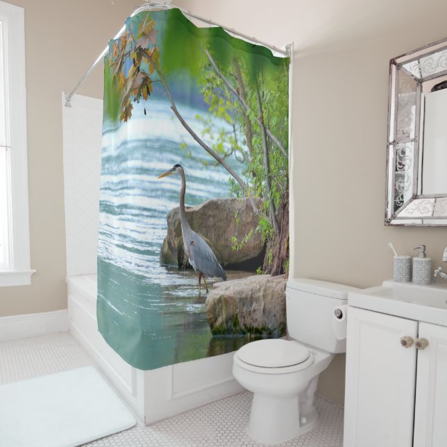Great Blue Heron Shower Curtain (In Situ)