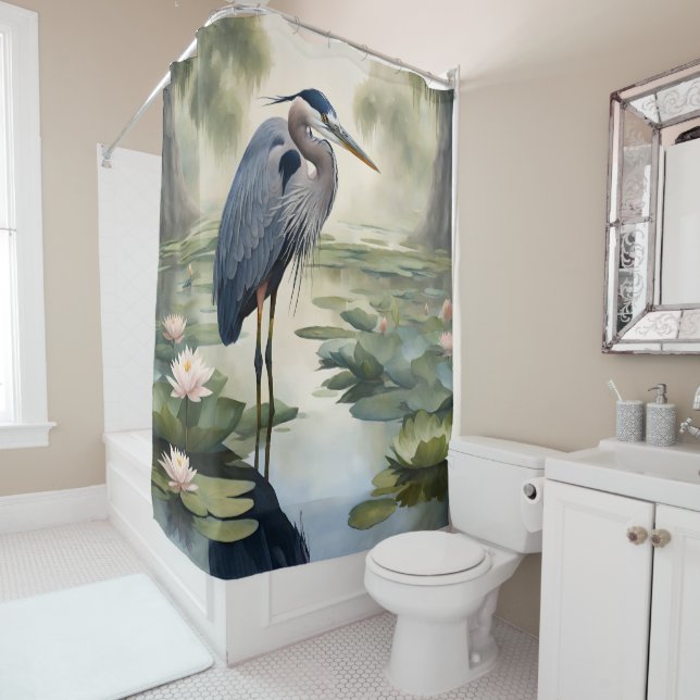 Great Blue Heron Shower Curtain (In Situ)