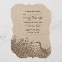 Great Blue Heron silhouette rustic wedding