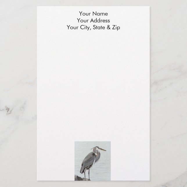 Great Blue Heron Stationery (Front)