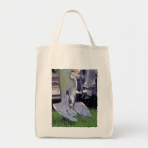 Great Blue Heron sunbathing Tote Bag