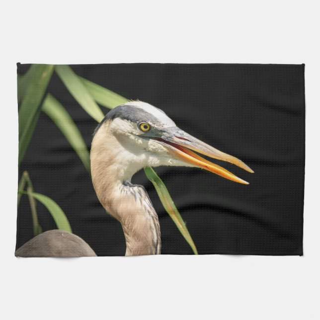 Great Blue Heron Tea Towel (Horizontal)