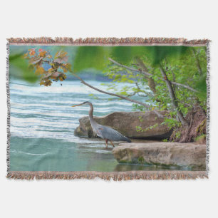 Great Blue Heron Throw Blanket