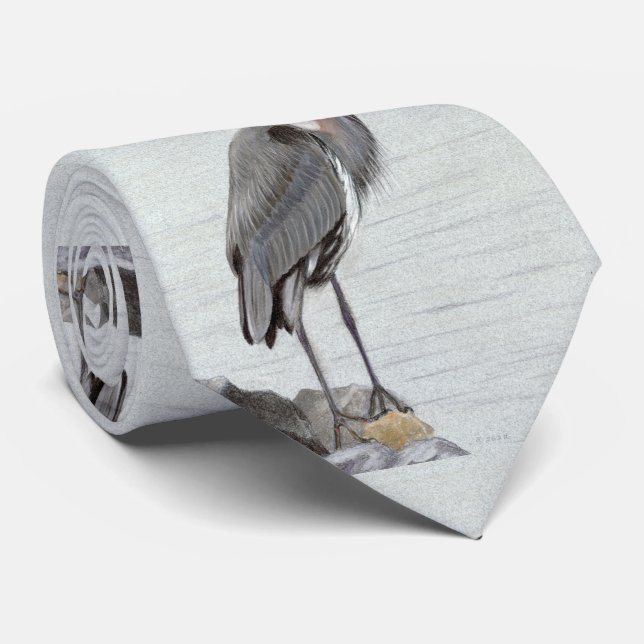 Great Blue Heron Tie (Rolled)