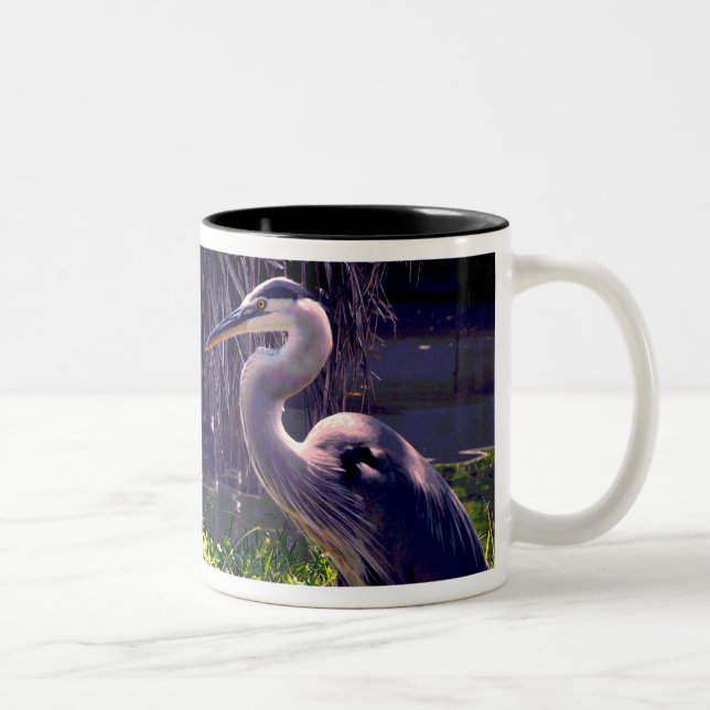 Great Blue Heron Two-Tone Coffee Mug (Right)