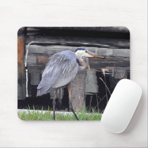 Great Blue Heron Waiting Mouse Mat