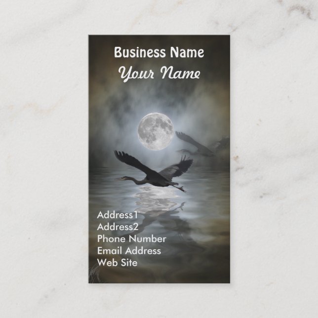 Great Blue Heron Wildlife Business Card (Front)