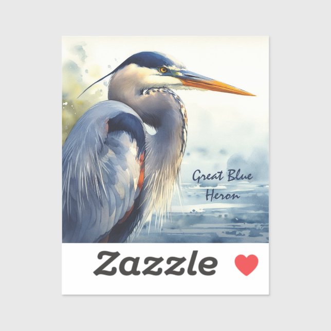 Great Blue Heron Wildlife Wetlands Bird Art Nature (Sheet)