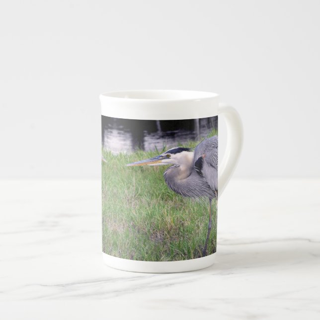 Great Blue Heron's Territory Bone China Mug (Front Right)