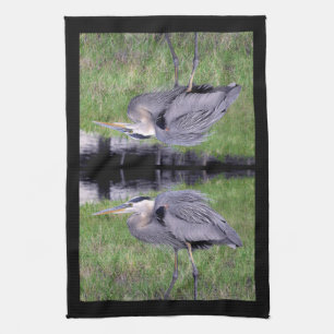 Great Blue Heron's Territory Tea Towel