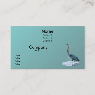 Great Blue Standing Tall Business Card