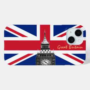Great Britain & Big Ben, British Flag / fashion UK iPhone 15 Case