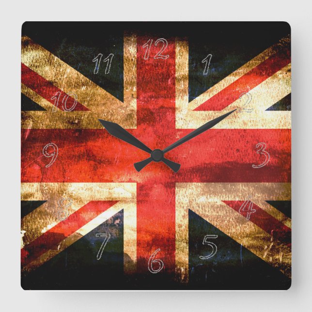 Great Britain blue red white Square Wall Clock (Front)