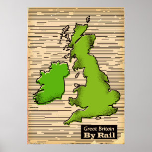 Great Britain By Rail travel poster