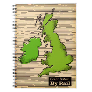 Great Britain By Rail travel poster Notebook