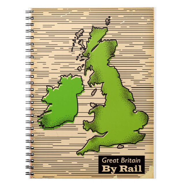 Great Britain By Rail travel poster Notebook (Front)