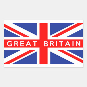 great britain country flag symbol name text rectangular sticker