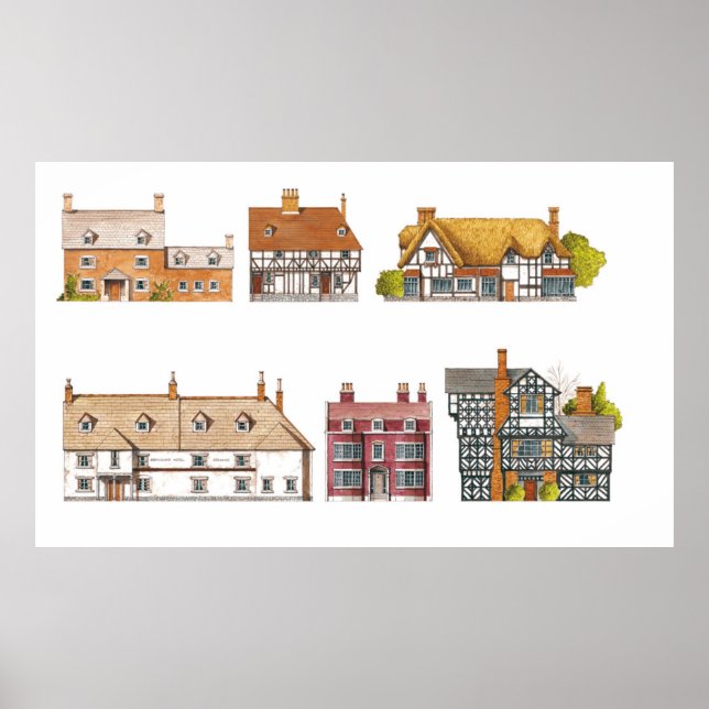 Great Britain. Countryside houses Poster (Front)