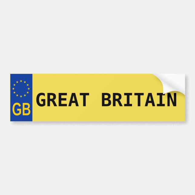 Great Britain E.U. License Plate Sticker (Front)