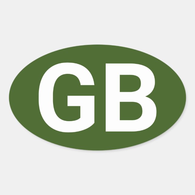 Great Britain Euro/ Green Oval Sticker (Front)