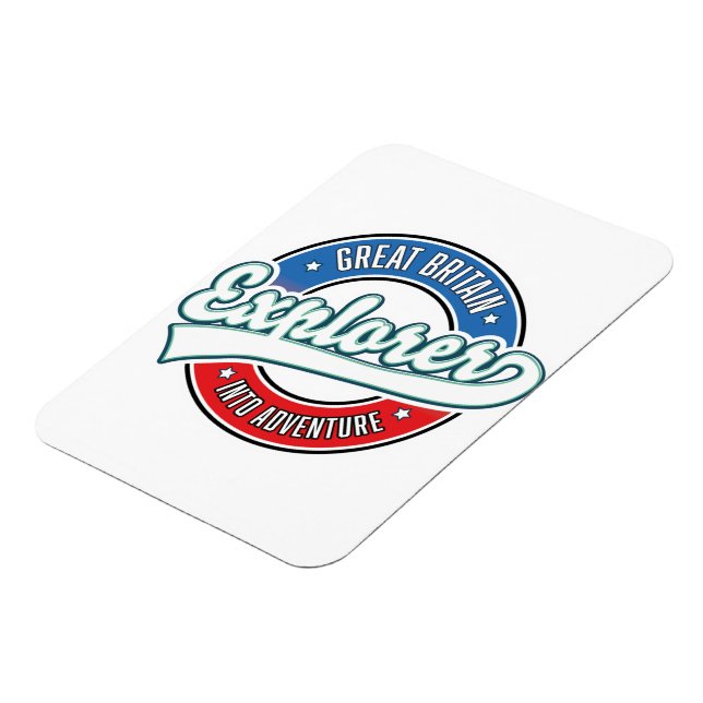 Great Britain Explorer into adventure logo Magnet (Left Side)