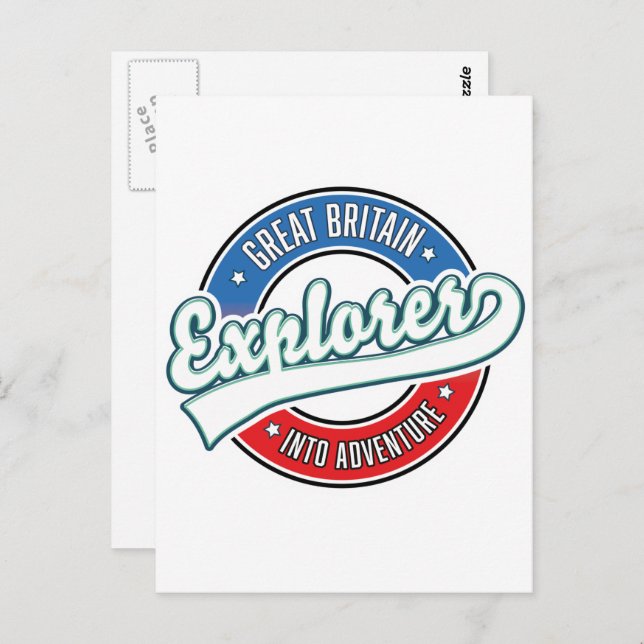 Great Britain Explorer into adventure logo Postcard (Front/Back)