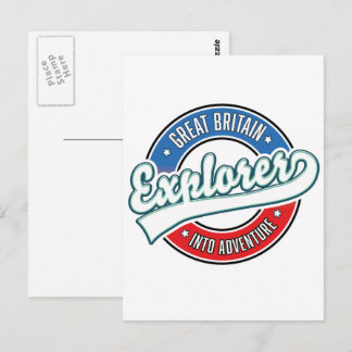 Great Britain Explorer into adventure logo Postcard