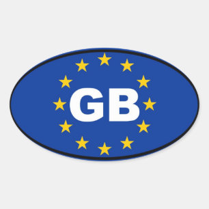 Great Britain - GB - European Union oval Oval Sticker