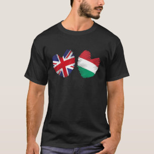 Great Britain Hungary Heart UK Flag Hungarian Flag T-Shirt