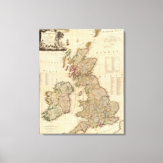 Great Britain, Ireland 2 Canvas Print (Front)