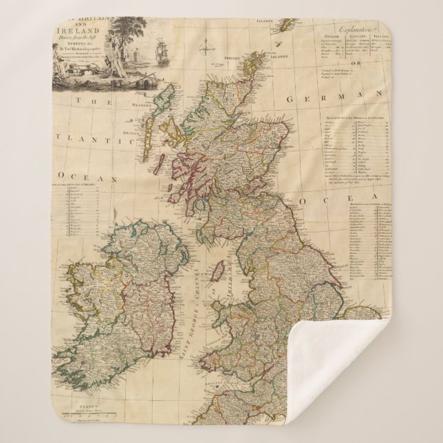 Great Britain, Ireland Sherpa Blanket (Front)